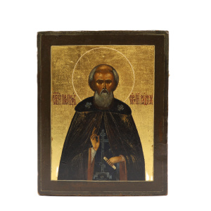 Старинная икона св.прп.Сергий Радонежский 19 в 