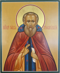 Рукописная икона Пр. Савва Сторожевский, писаная икона 