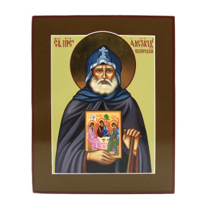Рукописная икона Св. Александр Свирский, писаная икона 