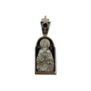 Медальон "Преподобный Сергий Радонежский с молитвой"