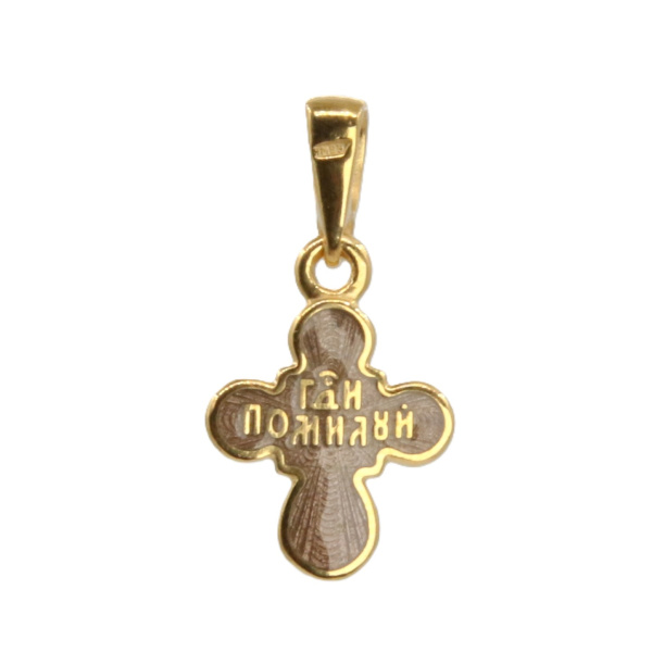 Детский крестик «КРЭ23сз» коричневый серебро/золото