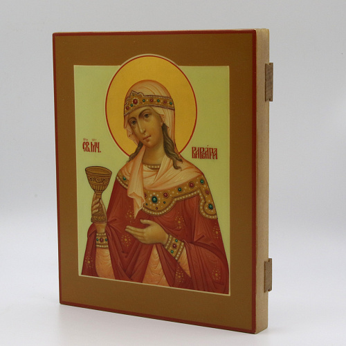 Рукописная икона Св. вмц. Варвара, писаная икона 
