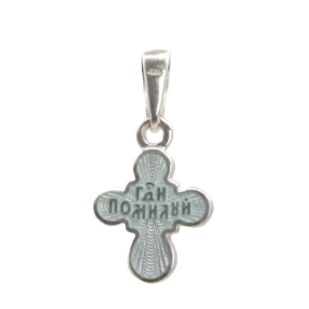 Детский крестик без распятия «КРЭ23 перламутровый» серебро/родий