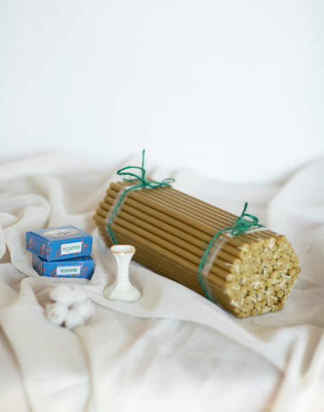 Свечи восковые церковные №20 Ø9 мм, длина 30 см, 100 шт