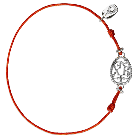 Браслет красная нить «Пасхальное яйцо» серебро