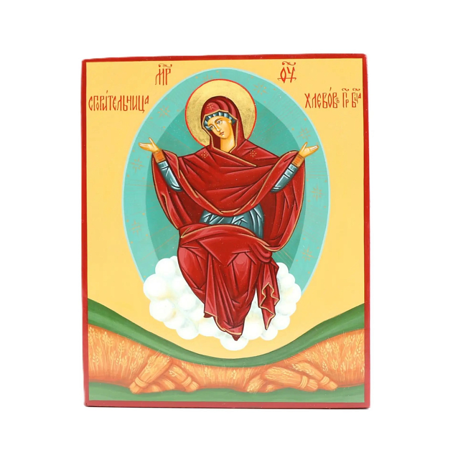 Рукописная икона Спорительница хлебов, писаная икона Божией Матери 