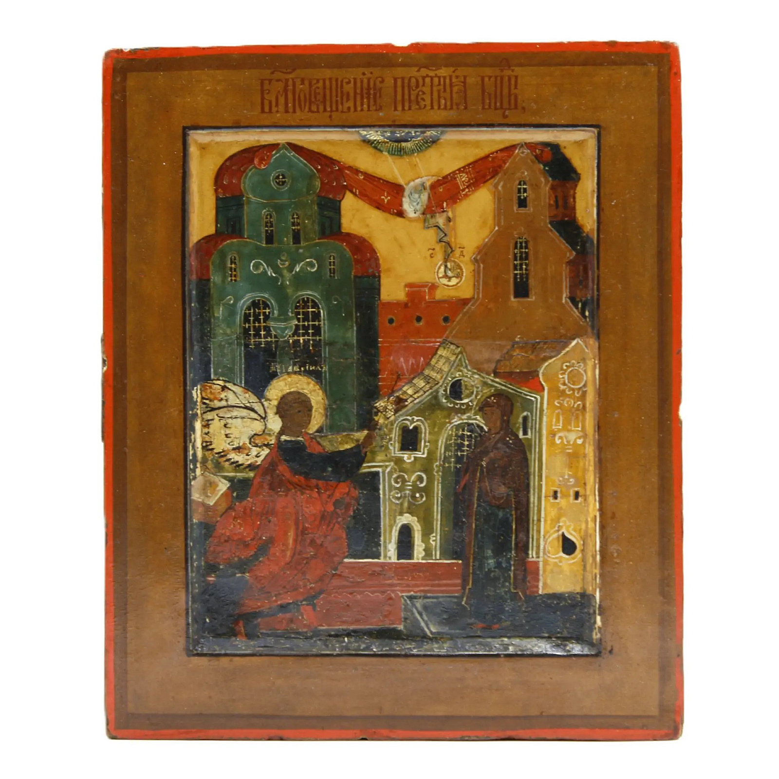 Старинная икона Икона «Благовещение Пресвятой Богородицы», XVII век – фото №2