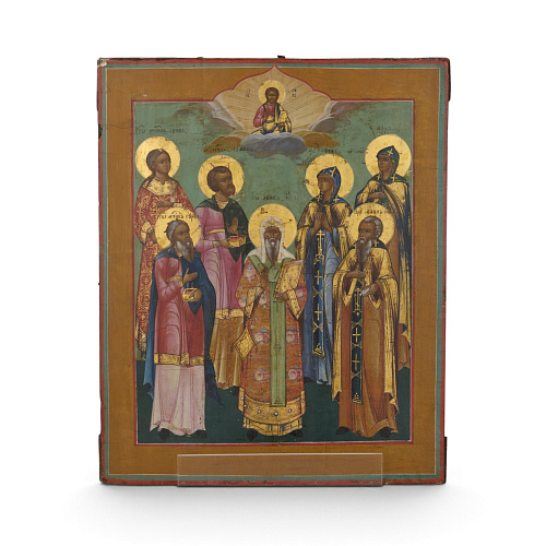 Старинная икона Собор святых
