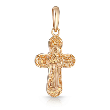 Крест из золота "Распятие. Пресвятая Богородица Покрова"