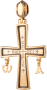 Крест «СПАС НЕРУКОТВОРНЫЙ» с подвесками «АЛЬФА» И «ОМЕГА»