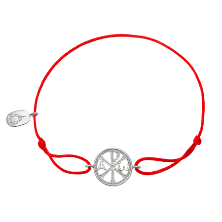 Браслет красная нить «Хризма» серебро