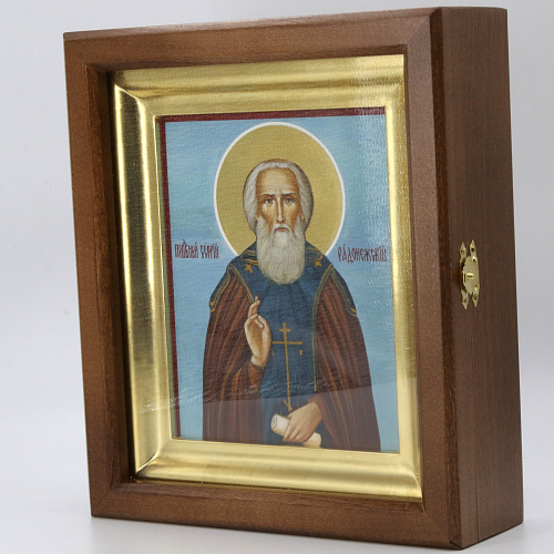 Рукописная икона Пр. Сергий Радонежский, писаная икона 