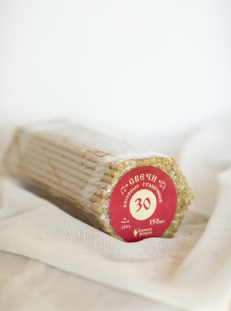 Свечи восковые церковные №30 Ø8 мм, длина 28 см, 150 шт