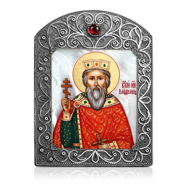 Икона Св. Князь Владимир, оклад серебро