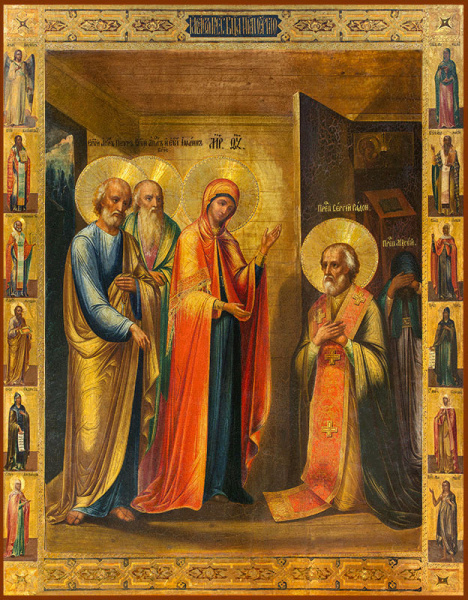 Явление Пресвятой Богородицы прп Сергию Радонежскому, купить икону