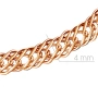 Цепь автомат из красного золота, плетение тройной ромб