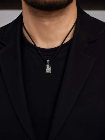 Медальон "Преподобный Сергий Радонежский с молитвой"