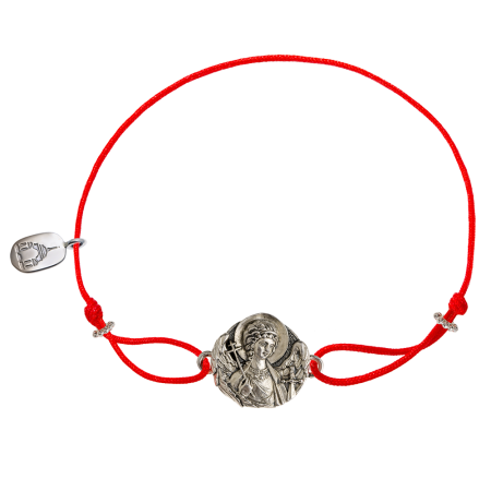 Браслет красная нить «Ангел» серебро
