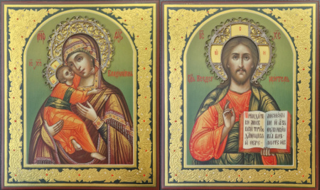 Владимирская икона Божией Матери, Господь Вседержитель, писаные кины