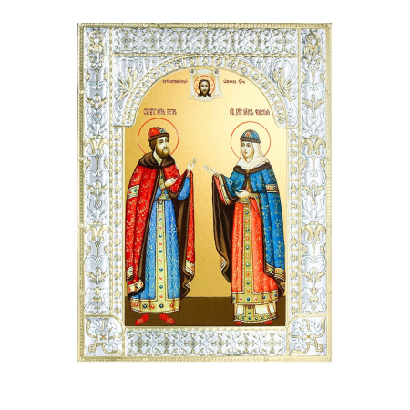 Икона Петр и Феврония благоверные князья в рамке