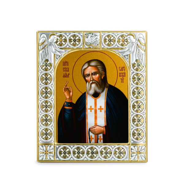Икона Серафим Саровский преподобный чудотворец в рамке