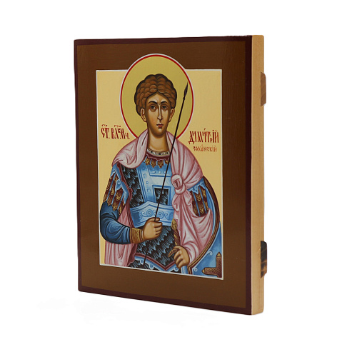 Рукописная икона Св. Димитрий Солунский, писаная икона 