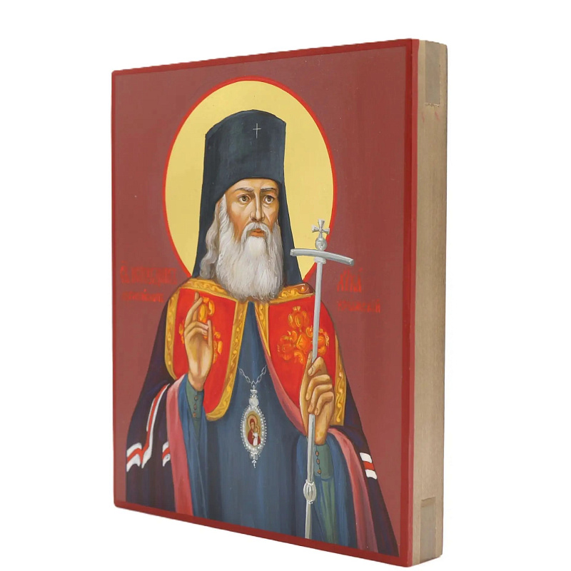Рукописная икона Св. Арх. Лука Крымский, писаная икона – фото №2