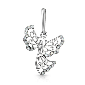 Подвеска из серебра "Ангелок" с фианитами