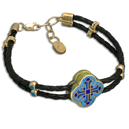 Православный браслет с горячей эмалью «Крест» Б02