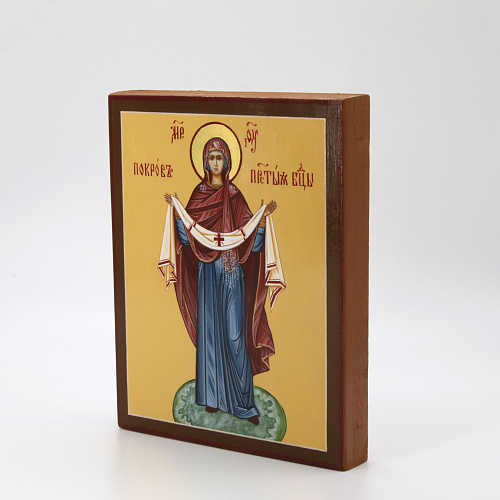 Рукописная икона Покрова, икона Божией Матери 