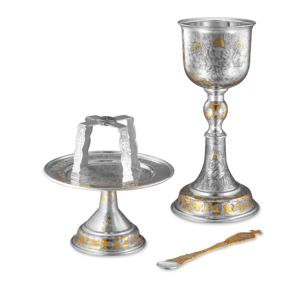 Евхаристический набор из серебра с позолотой 1 литр