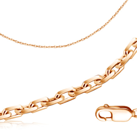 Цепь автомат из красного золота, плетение якорное