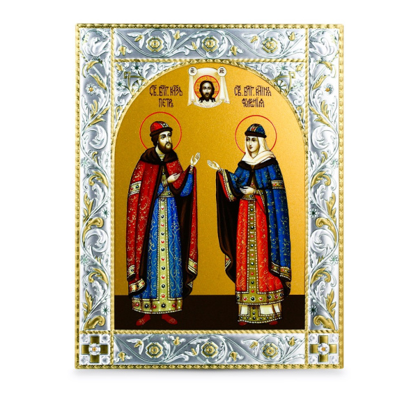 Икона Петр и Феврония благоверные князья в рамке