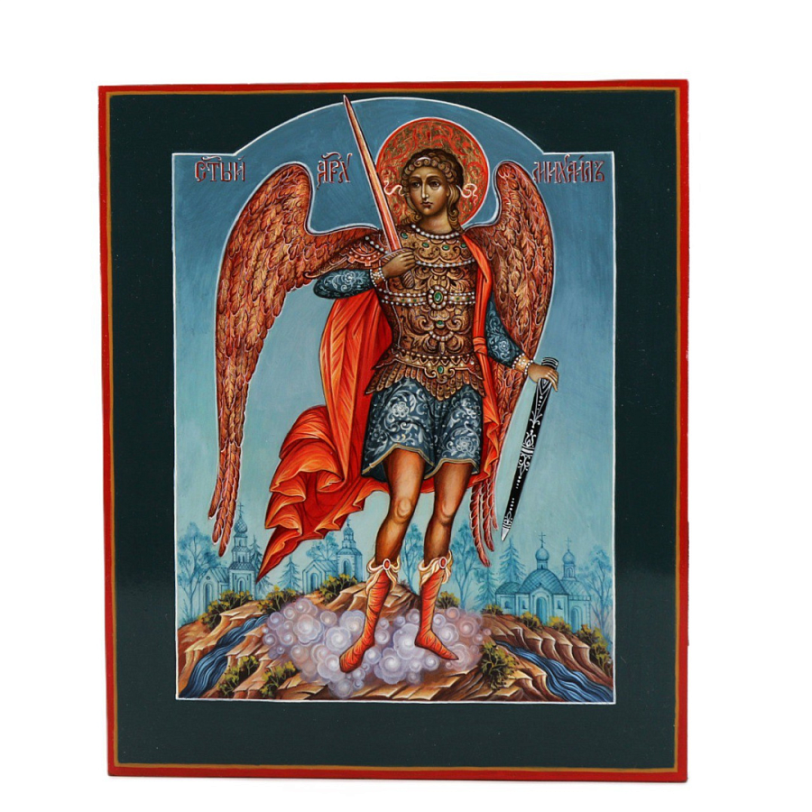 Рукописная икона Св. Михаил Архангел, писаная икона 