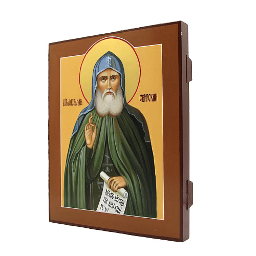 Рукописная икона Св. Александр Свирский, писаная икона 