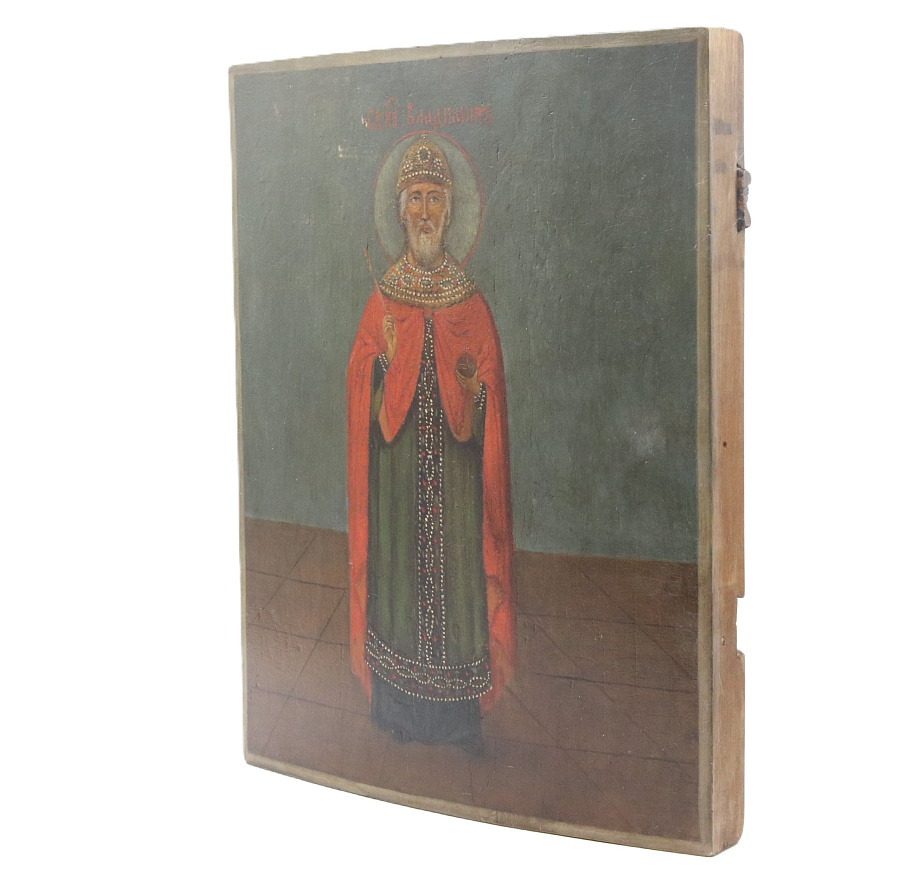 Старинная икона св. равноап. кн. Владимир, 19 век 