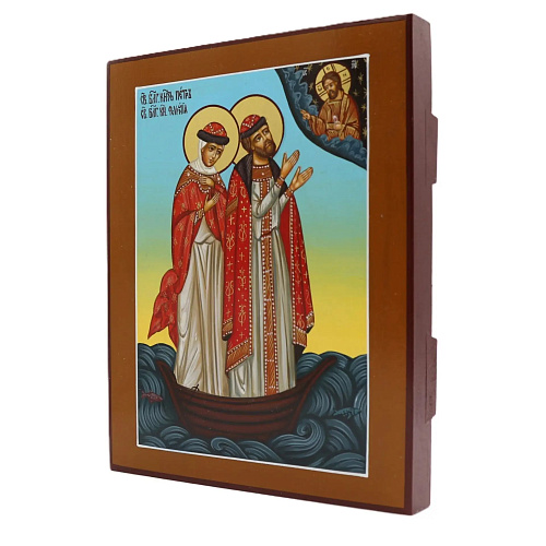 Рукописная икона Св. Петр и Феврония, писаная икона 