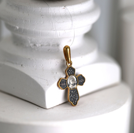 Детский крест "Казанская БМ" с топазом