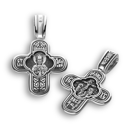 Крест нательный «святой Николай Чудотворец» серебро