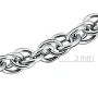 Цепь автомат из серебра, плетение кордовое