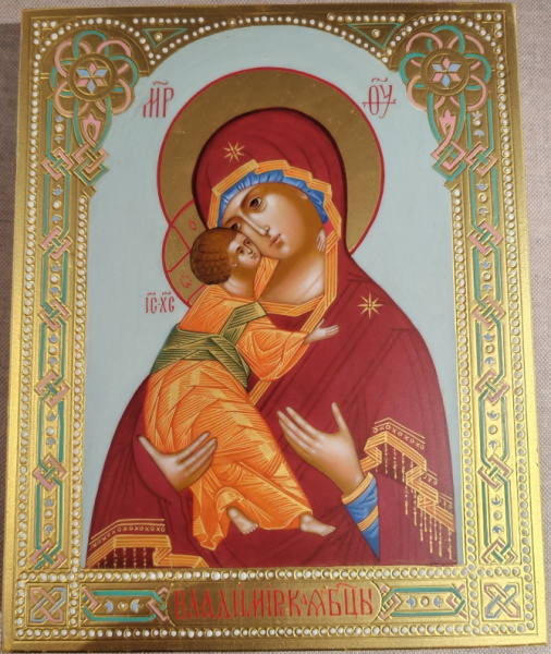 Владимирская икона Божией Матери, писанная икона