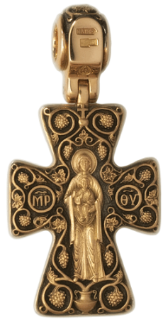 Крест «РАСПЯТИЕ. БОЖИЯ МАТЕРЬ КИРИОТИССА-НИКОПЕЯ»