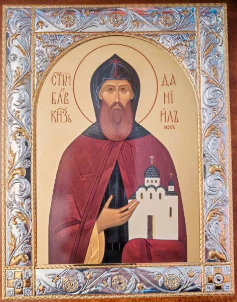 Икона Даниил Московский благоверный князь в рамке
