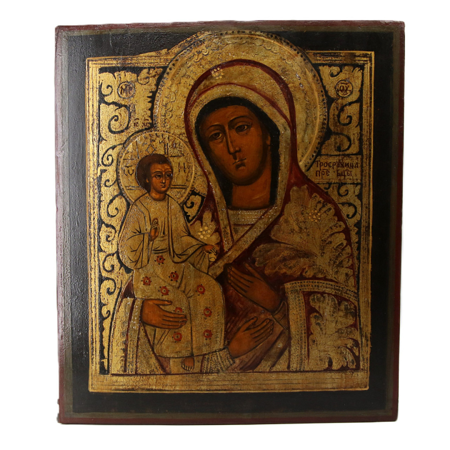 Старинная икона Божия Матерь Троеручица, 19 век 