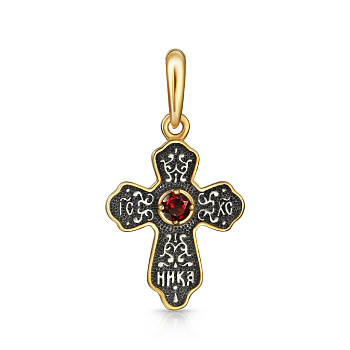 Детский крест "Казанская БМ" с гранатом