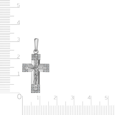 Крест из белого золота с бриллиантами