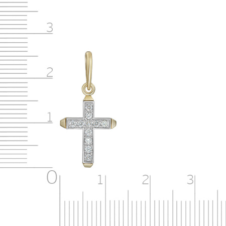 Крест из желтого золота с бриллиантами