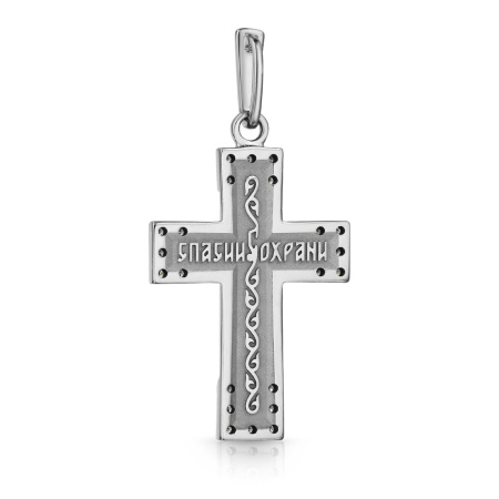 Крест из белого золота с бриллиантами