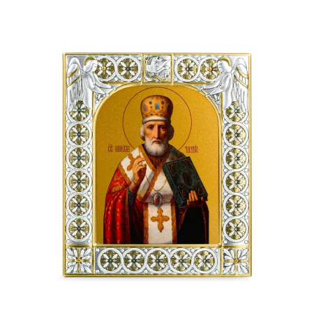 Икона Николай чудотворец, архиепископ Мир Ликийских, святитель в рамке