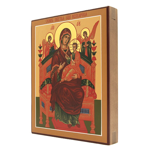 Рукописная икона Всецарица, писаная икона Божией Матери 